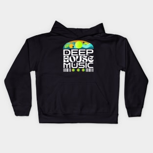 DEEP HOUSE  - Orbs And Stars (lime/blue/orange) Kids Hoodie